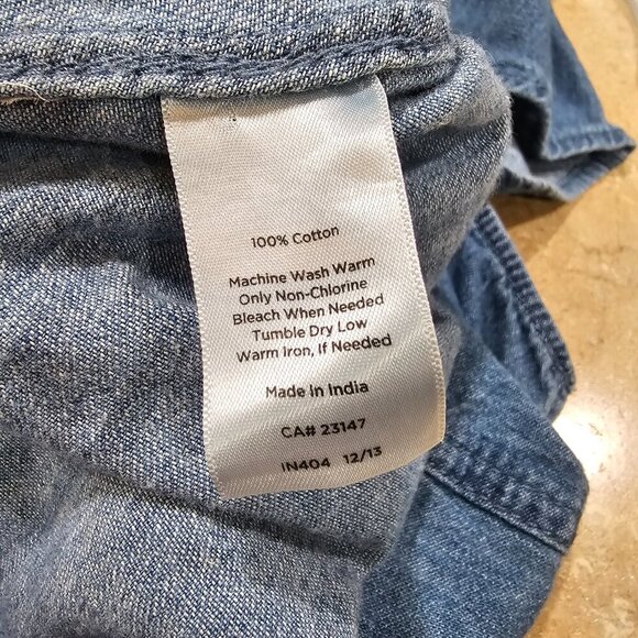 Talbots Woman Chambray Vest Pockets Blue Denim Look Size 18W - Picture 6 of 6